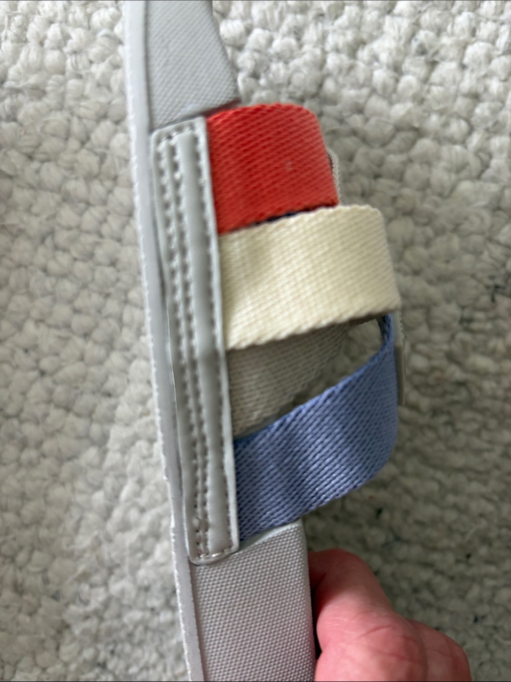 NWT FITFLOP Slides with Coral, Navy and Cream Crisscross Straps - Picture 5 of 8